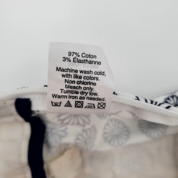 J.Crew Factory Women's Black White Floral Print Casual Stretch Shorts - Picture 7 of 8